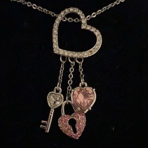 Swarovski Heart Lock and Key Necklace